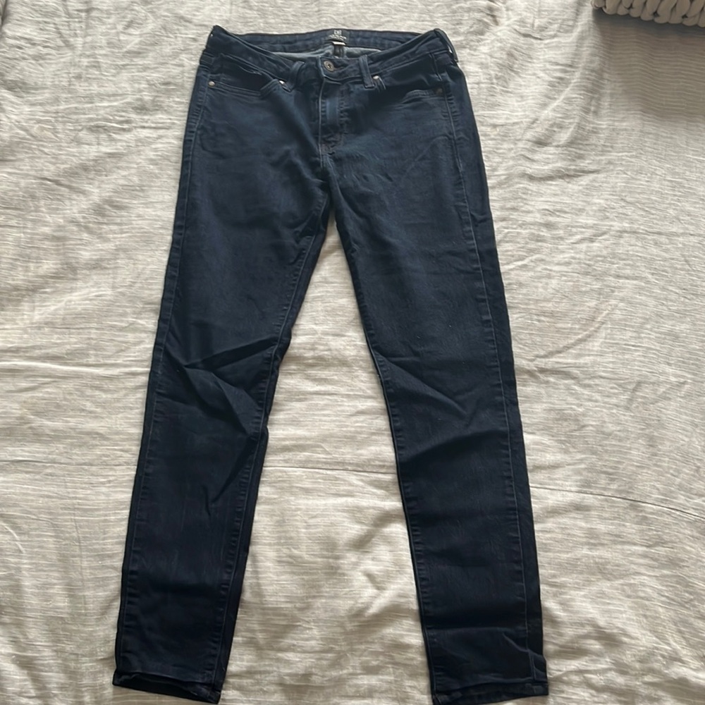 Just Black Dark Denim Stretchy Jeans Size 28 Low Rise Skinny Stretch